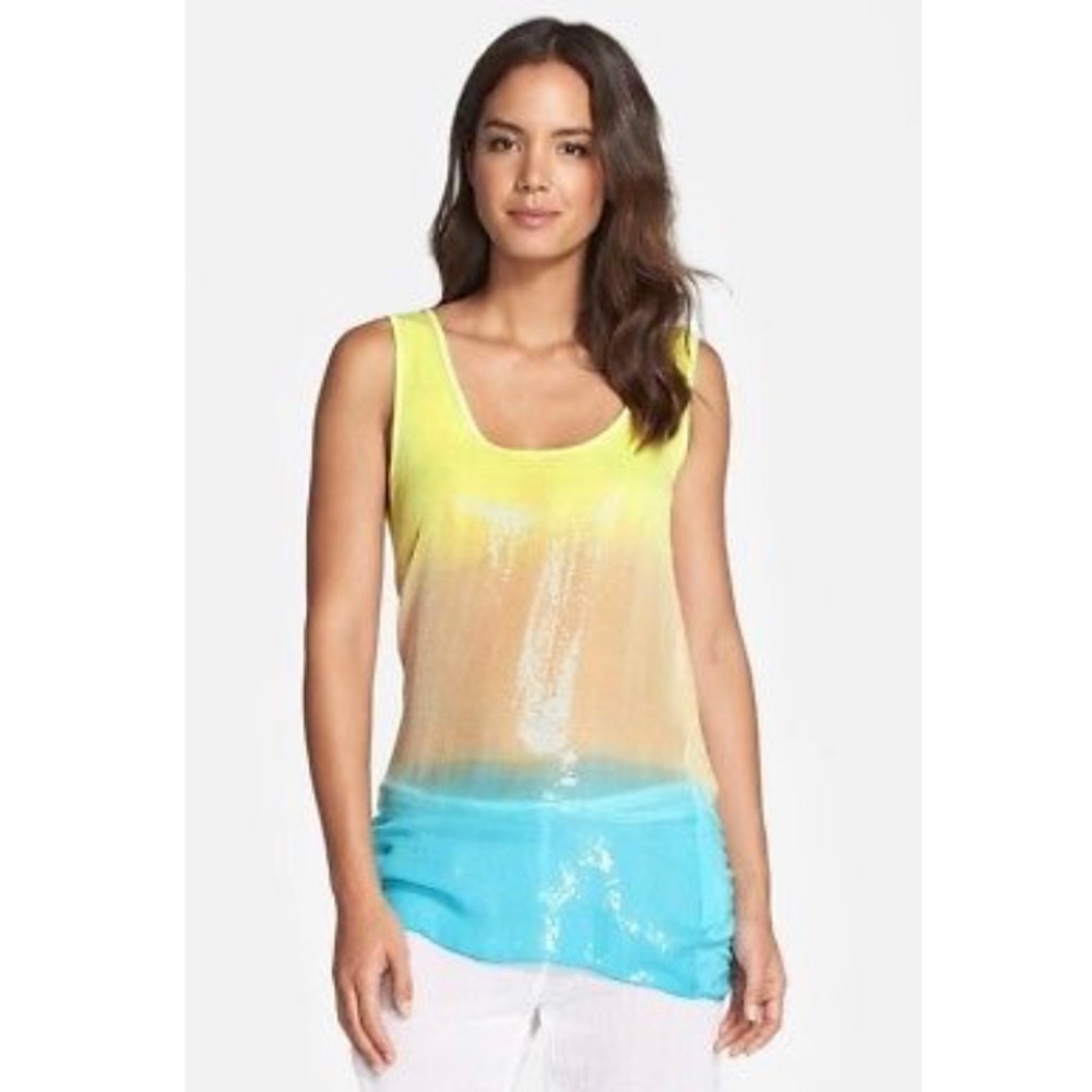 AMITA NAITHANI Ombré Sequin Tank